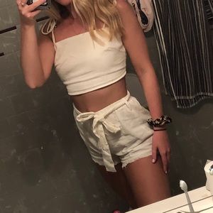 forever 21 white two piece set